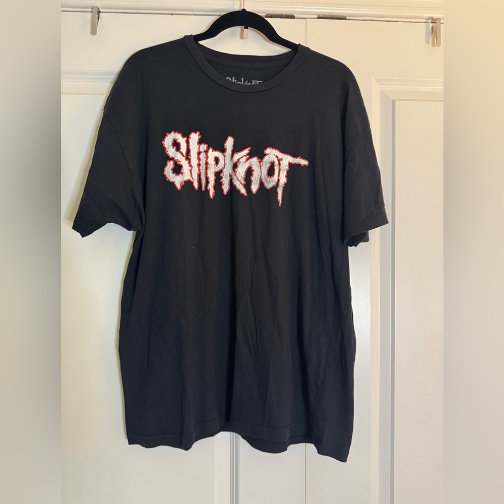 Slipknot Distressed Logo T Shirt Black Official Band Tee Mens‎ XL
